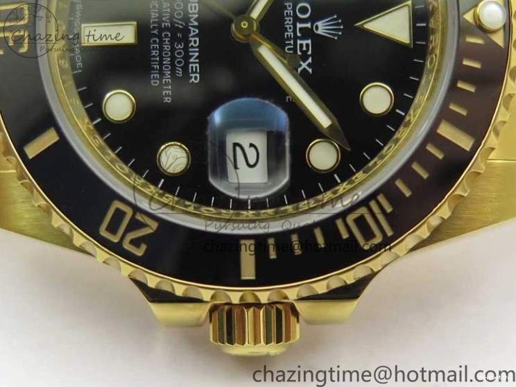 LN A2836 YG Dial Best Edition Wrapped Wrapped Bracelet Submariner Black 116618 D1F YG on 0207